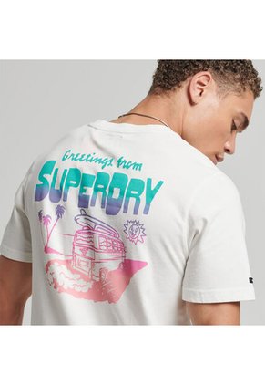 Superdry Camiseta Para Hombre Vintage Travel Sticker Tee Mw Superdry