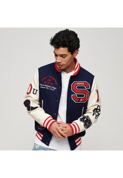 Superdry Chaqueta Casual Para Hombre College Varsity Patched Bomber Superdry