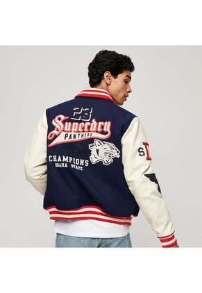 Superdry Chaqueta Casual Para Hombre College Varsity Patched Bomber Superdry