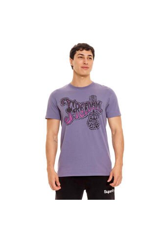 Superdry Camiseta Manga Corta Para Hombre Vintage Psych Rock Script Superdry Superdry