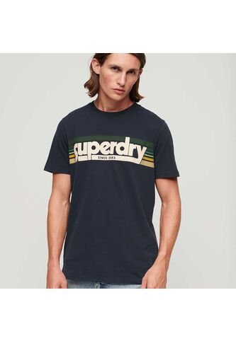 Superdry Camiseta Para Hombre Terrain Striped Logo Superdry Superdry