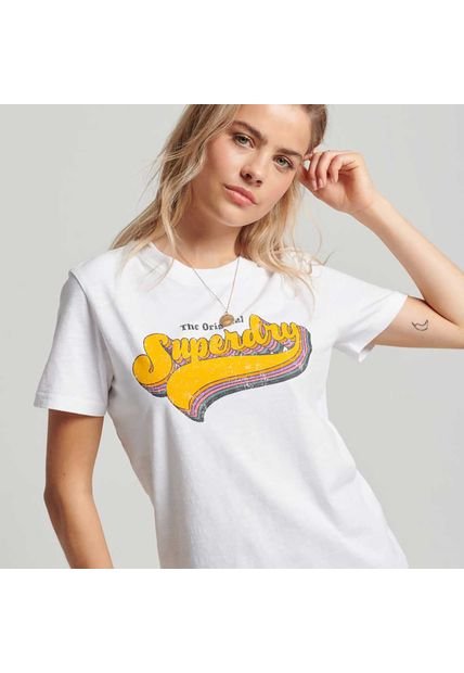 Superdry Camiseta Manga Corta Para Mujer Vintage Rainbow Tee Superdry
