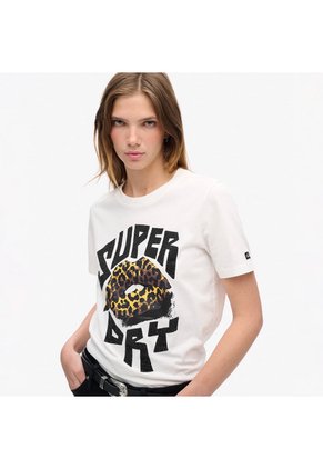 Superdry Camiseta Manga Corta Para Mujer Lo-Fi Punk Poster Relaxed Tee Superdry