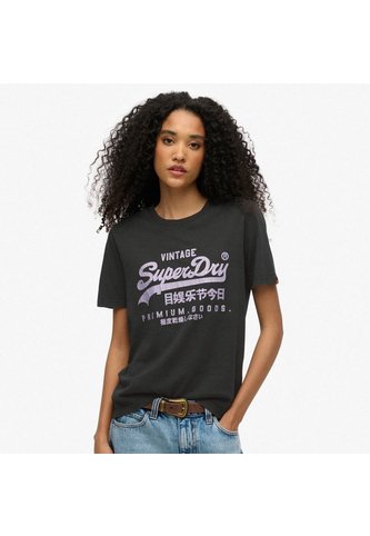 Superdry Camiseta Manga Corta Para Mujer Vl Metallic Relaxed Tee Superdry Superdry