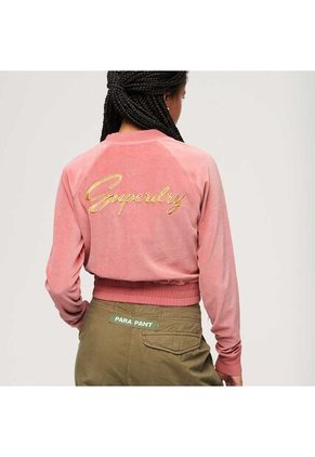 Superdry Buzo Abierto Para Mujer Velour Baseball Superdry