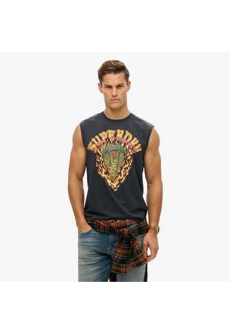 Superdry Camiseta Manga Corta Para Hombre Biker Rock Relaxed Tank Superdry Superdry
