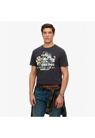 Superdry Camiseta Manga Corta Para Hombre Vl Tokyo Relaxed Tee Superdry Superdry
