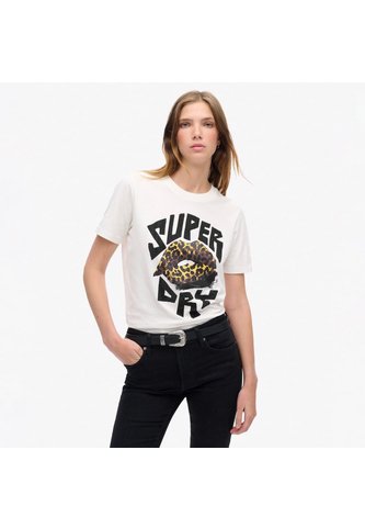 Superdry Camiseta Manga Corta Para Mujer Lo-Fi Punk Poster Relaxed Tee Superdry Superdry