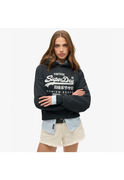 Superdry Buzo Cerrado Para Mujer Vl Metallic Relaxed Hood Superdry