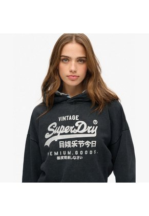 Superdry Buzo Cerrado Para Mujer Vl Metallic Relaxed Hood Superdry