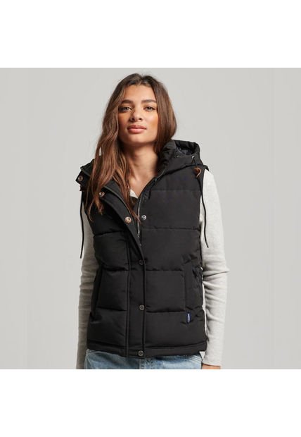 Superdry Everest Hooded Puffer Gilet Para Mujer Superdry