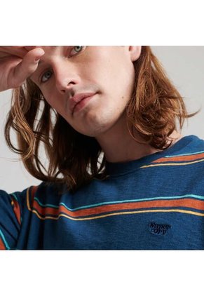Superdry Camiseta Para Hombre Vintage Textured Stripe Superdry