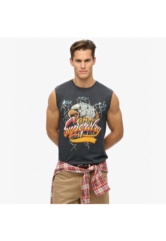 Superdry Camiseta Manga Corta Para Hombre Biker Rock Relaxed Tank Superdry Superdry