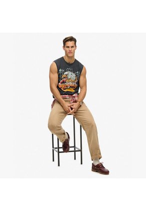 Superdry Camiseta Manga Corta Para Hombre Biker Rock Relaxed Tank Superdry