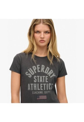 Superdry Camiseta Manga Corta Para Mujer Ath Graphic Fitted Tee Superdry
