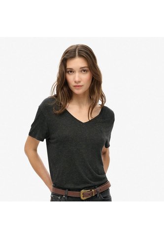 Superdry Camiseta Manga Corta Para Mujer Studios Slub Emb Vee Tee Superdry Superdry