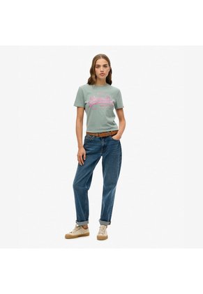 Superdry Camiseta Manga Corta Para Mujer Vl Rhinestone Slim Tee Superdry