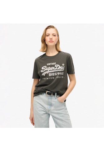 Superdry Camiseta Manga Corta Para Mujer Embellished Vl Graphic T Shirt Superdry Superdry