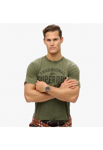 Superdry Camiseta Manga Corta Para Hombre Machined Goods Workwear Tee Superdry Superdry
