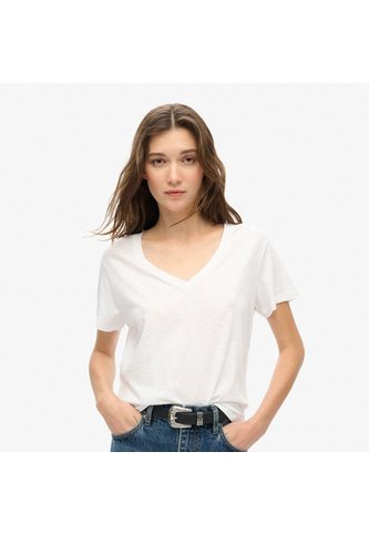 Superdry Camiseta Manga Corta Para Mujer Studios Slub Emb Vee Tee Superdry Superdry