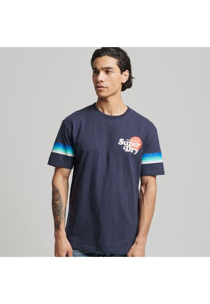 Superdry Camiseta Para Hombre Vintage Cali Stripe Tee Superdry