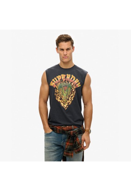 Superdry Camiseta Manga Corta Para Hombre Biker Rock Relaxed Tank Superdry
