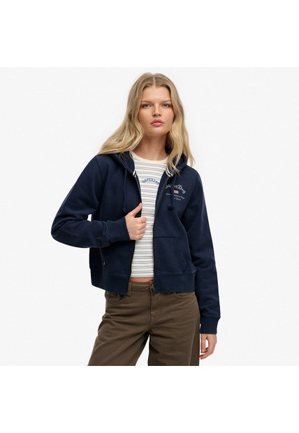 Superdry Buzo Abierto Para Mujer Ath Ess Relaxed Crop Ziphood Superdry
