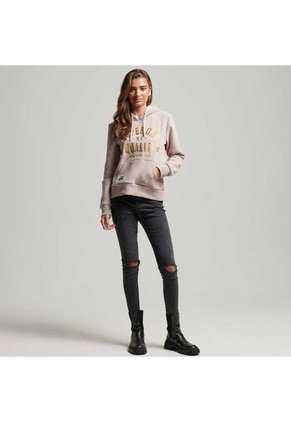 Superdry Buzo Cerrado Para Mujer Luxe Metallic Logo Superdry
