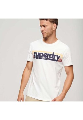 Superdry Camiseta Para Hombre Terrain Striped Logo Superdry