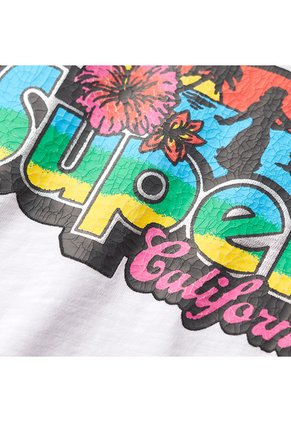 Superdry Camiseta Manga Corta Para Mujer Cali Sticker Fitted Tee Superdry