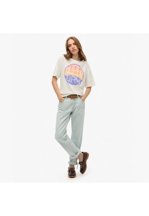 Superdry Camiseta Manga Corta Para Mujer Neon Rainbow Oversized Tee Superdry