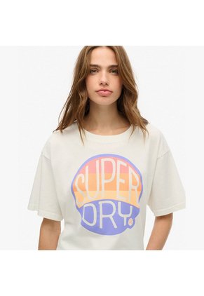 Superdry Camiseta Manga Corta Para Mujer Neon Rainbow Oversized Tee Superdry