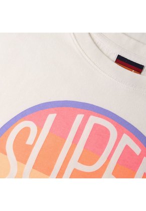 Superdry Camiseta Manga Corta Para Mujer Neon Rainbow Oversized Tee Superdry