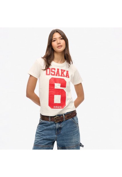 Superdry Camiseta Manga Corta Para Mujer Osaka 6 Crack Print 90S Tee Superdry