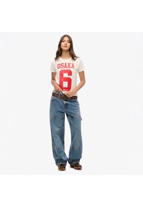 Superdry Camiseta Manga Corta Para Mujer Osaka 6 Crack Print 90S Tee Superdry