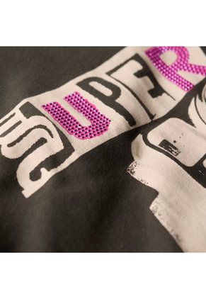 Superdry Camiseta Manga Corta Para Mujer Lo-Fi Punk Poster Relaxed Tee Superdry