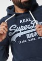 Hoodie Azul Navy-Blanco Superdry Vintage Logo de Superdry