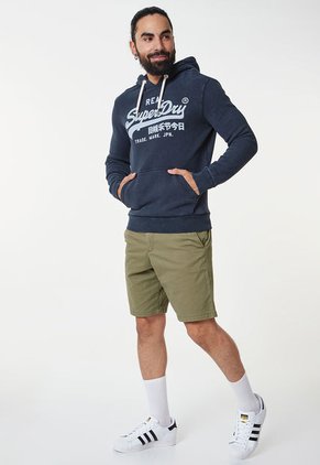 Hoodie Azul Navy-Blanco Superdry Vintage Logo