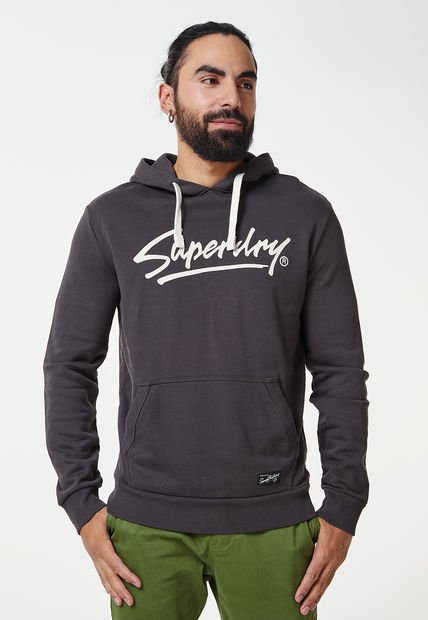 Hoodie Gris-Marfil Superdry Vintage Downtown Script