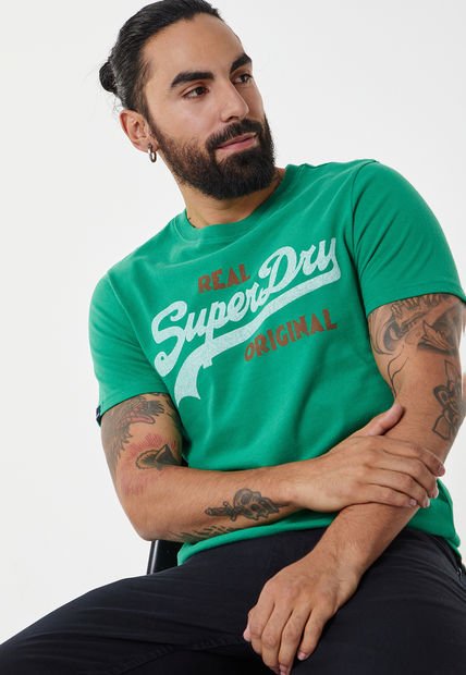 Camiseta Verde-Blanco-Rojo Superdry Vintage Logo Soda Pop
