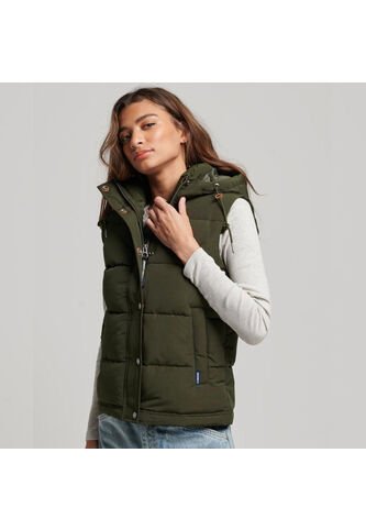 Superdry Everest Hooded Puffer Gilet Para Mujer Superdry Superdry
