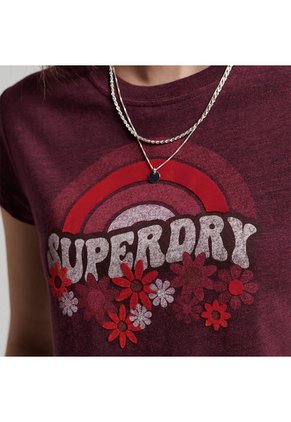 Superdry Camiseta Manga Corta Para Mujer Vintage 70'S Skinny Tee Superdry