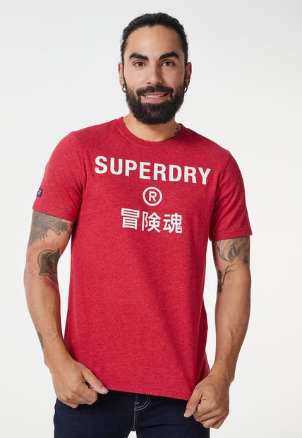 Camiseta Rojo-Blanco Superdry Vintage Logo Corporate