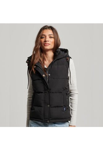 Superdry Everest Hooded Puffer Gilet Para Mujer Superdry Superdry