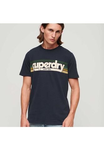 Superdry Camiseta Para Hombre Terrain Striped Logo Superdry Superdry
