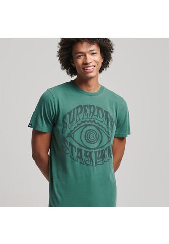 Superdry Camiseta Manga Corta Para Hombre Vintage Psych Rock Script Superdry Superdry