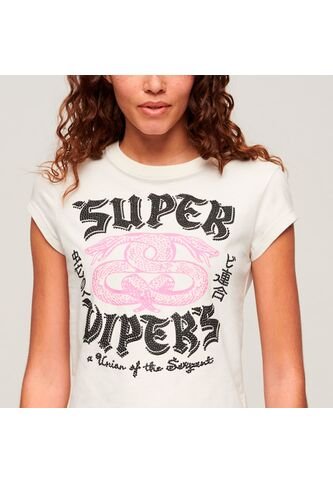 Superdry Camiseta Manga Corta Para Mujer Embellished Poster Cap Slv Tee Superdry Superdry