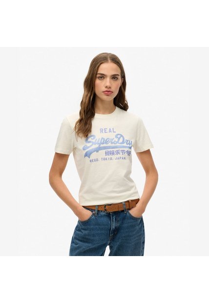 Superdry Camiseta Manga Corta Para Mujer Vl Rhinestone Slim Tee Superdry
