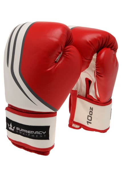 Guantes Para Saco Rojo-Blanco Supremacy Equipments 10oz