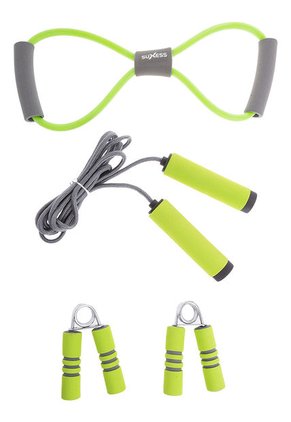 Set de Entrenamiento x 4 Piezas Verde Neón-Gris SUXESS